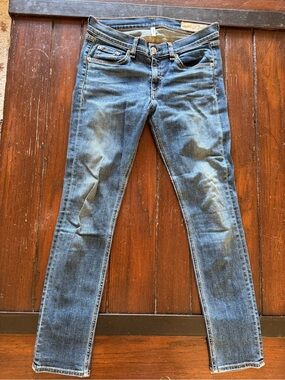 rag & bone Women's Skinny Jeans in Faded Blue Wash